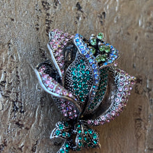 Ladda bild till bildvisaren Brosch Vintage Strass Peacock