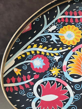 Ladda bild till bildvisaren Metal Tray Oval Flowers