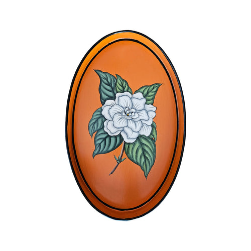 Metal Oval Tray Magnolia Orange