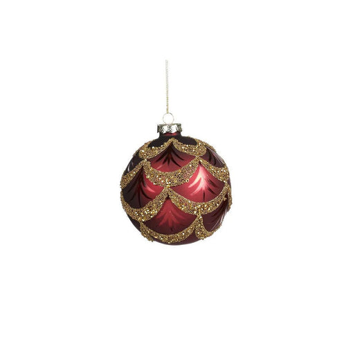 Draped Burgundy Glass Ball