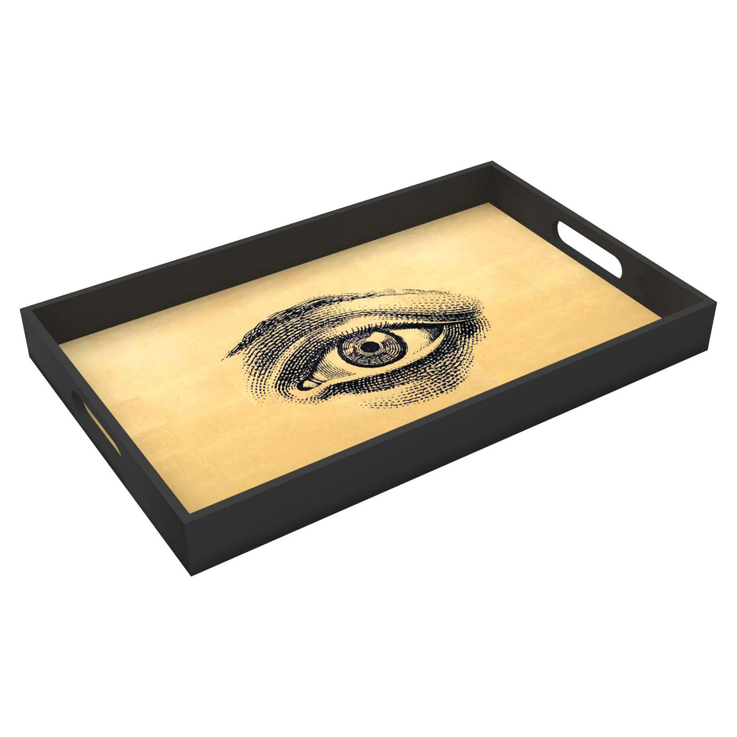 Laquer Tray Golden Eye Square