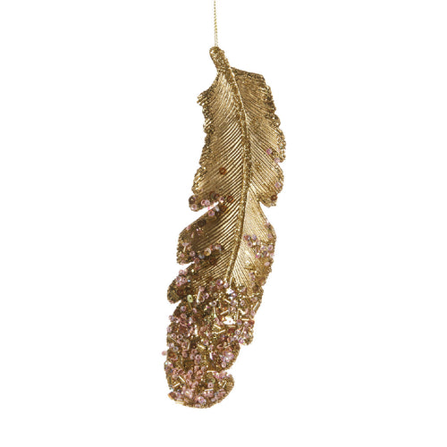 Gold Feather Ornament II