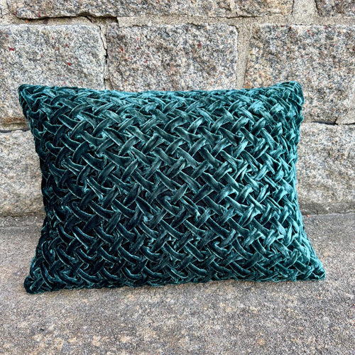 Cushion Deluxe Basket Weave Teal 30x40cm