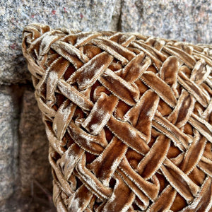 Cushion Deluxe Basket Weave Light Brown 30x40cm