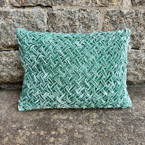 Cushion Deluxe Basket Weave Lagoon 30x40cm