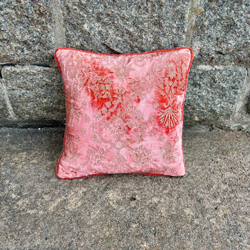 Cushion Deluxe Embroidery Tara Rose Bisque 27x27cm