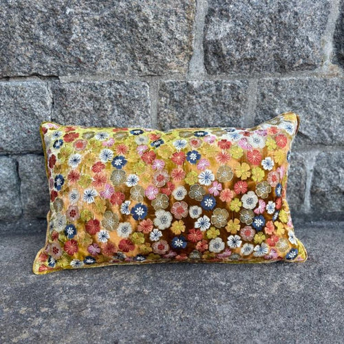 Cushion Sharon Embroidery Shaded Yellow 30x50cm