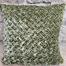 Ladda bild till bildvisaren Cushion Deluxe Basket Weave Light Green 40x40cm