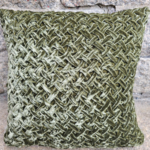 Cushion Deluxe Basket Weave Light Green 40x40cm