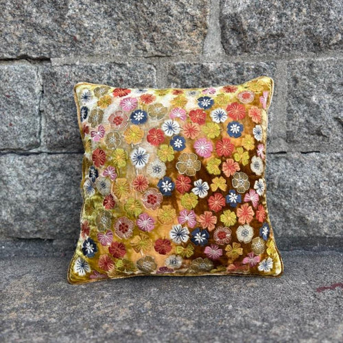Cushion Sharon Embroidery Shaded Yellow 30x30cm