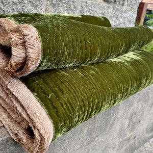 Beadspread  Deluxe Silk Velvet Grass Green Natural Fringe 285x285cm