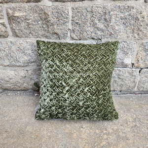 Cushion Deluxe Basket Weave Light Green 40x40cm