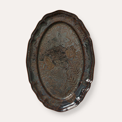 Large Oval Serving Plate Fig