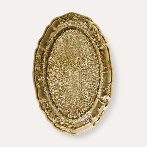 Large Oval Serving Plate Sand