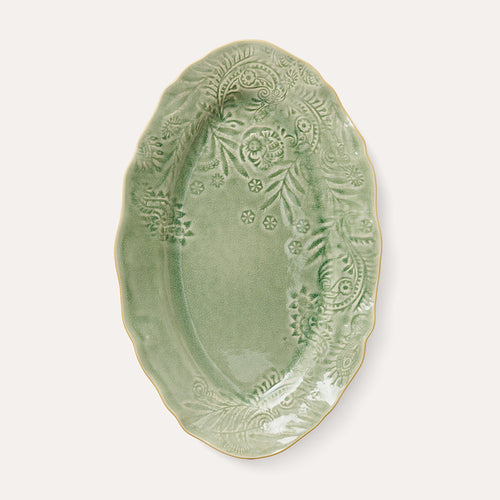 Oval Serving Plate Antique Small