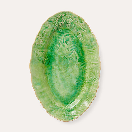 Oval Serving Plate Seaweed Small