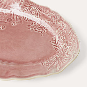 Oval Serving Plate Old Rose Small