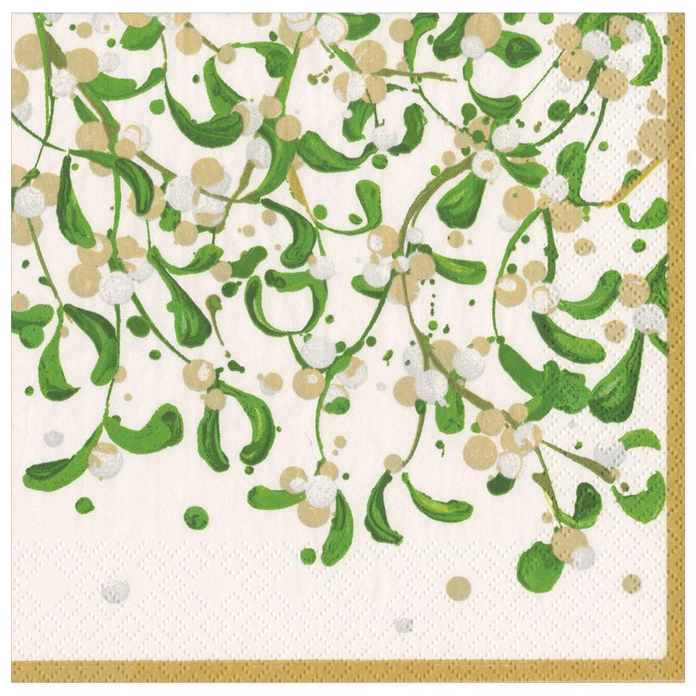 Paper Napkin Modern Mistletoe Dinner