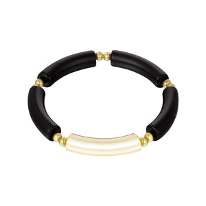 Tube Bracelet Nero Gold