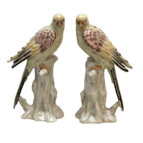 Figurine Pastel Parrots set of 2