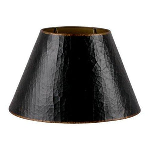 Oval lampskärm svart krackelerad med guldinsida