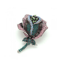 Ladda bild till bildvisaren Brosch Vintage Strass Peacock