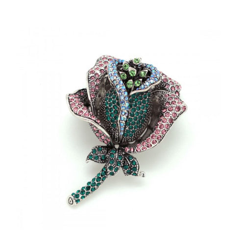 Brosch Vintage Strass Peacock