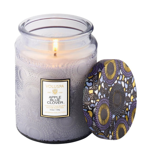 Apple Blue Clover Large Jar Candle