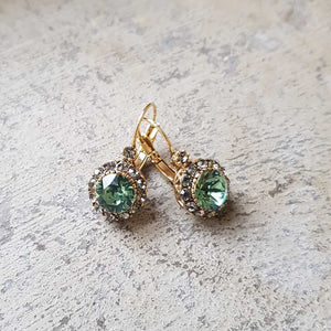 Vintage Earring Aqua Green