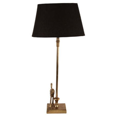 Lampfot mässing med liten fågel