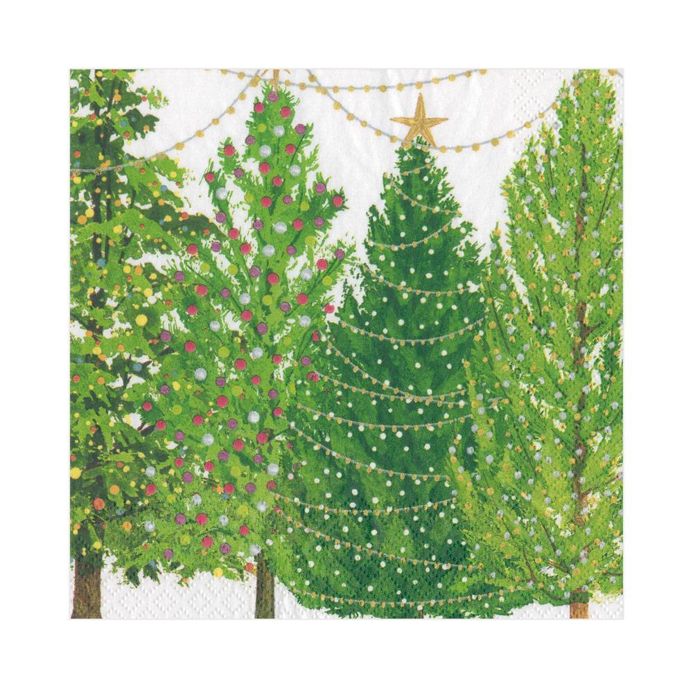 Paper Napkin Christmas Trees Lights Lunch