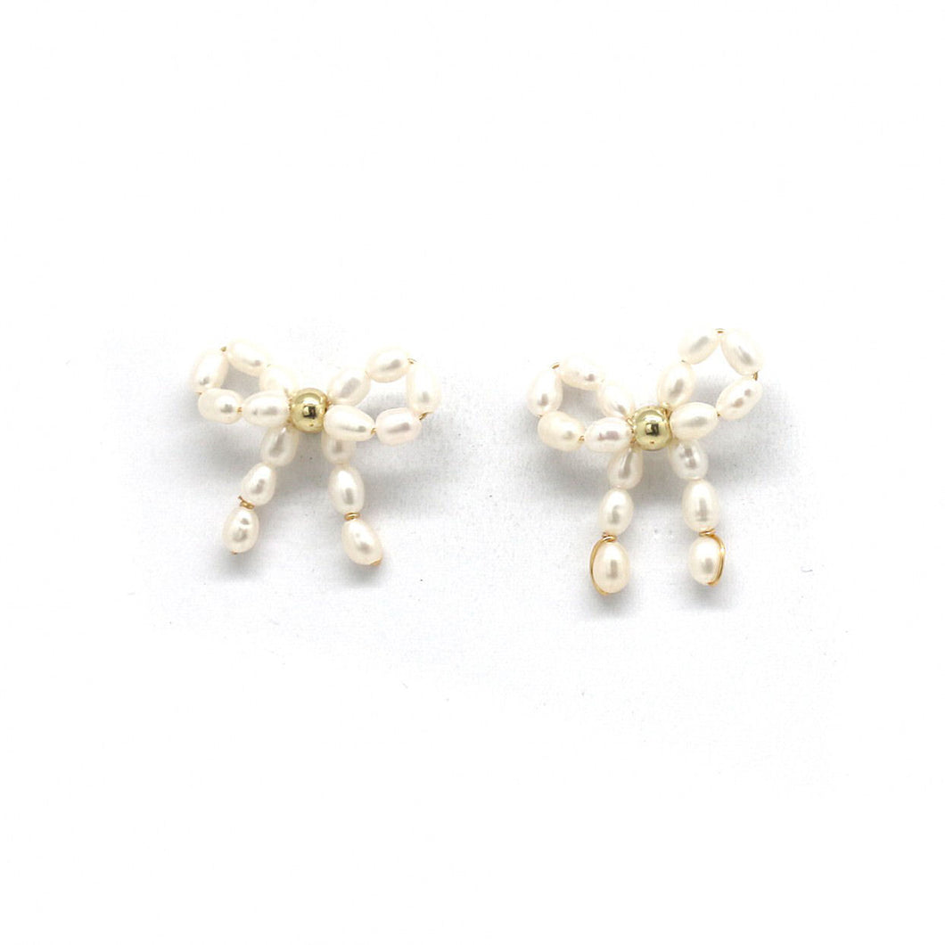 Earring Bow Pearl