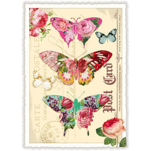 Carte Postale Butterfly Flowers