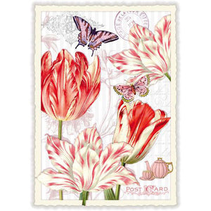 Carte Postae Papillon Tulipe
